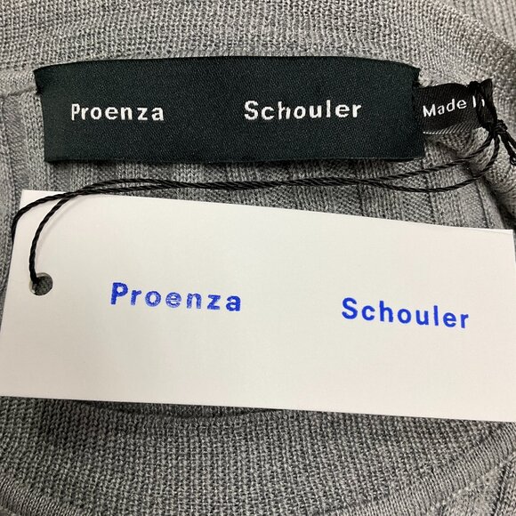 Proenza Schouler Light Grey Melange Superfine Merino Silk Cassidy Sweater - Picture 4 of 4